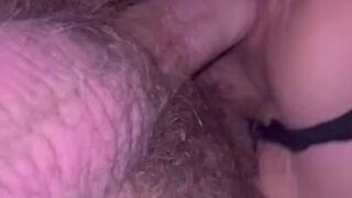 I ride bull while hubby watches as I get creampied