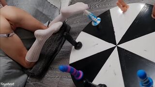 Wheel Of DILDOS! BBC, Huge Cock and DP dildo Round