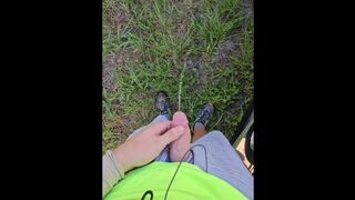 Quick Pee at Work Outside in Public