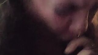 Sucking hard cock dirty milf slut has an mouth full