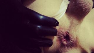 sissy shemale anal masturbation dildo toy and hot cum finish