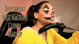 Naughty Clown Fucks Her Throat with a Fuck Machine