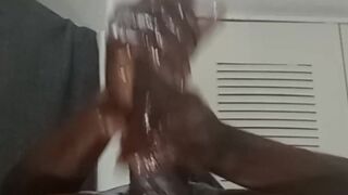 Hot sexy guy talks dirty let me make your tight wet pussy cum on this big black dick rough names!