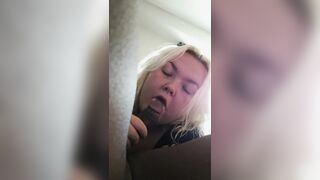 POV Blowjob BBC Interracial BBW Sucking Worship Cum in Mouth