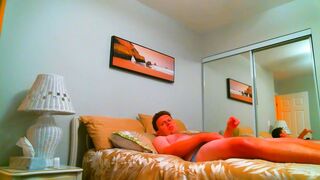 Me Masturbating to Porn in Blue Underwater in Saturated Video, HUGE, WET CUMSHOT