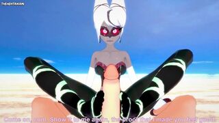 Carmilla from Hazbin Hotel Gives You A Footjob At The Beach Hentai POV