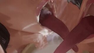 VERTICAL SFM - BUKKAKE ON 3 GIRLS BRUNETTE