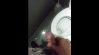 Jerk big cock at work