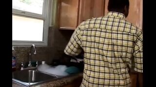 My wife can't resist my big black cock, she gets fucked in the kitchen