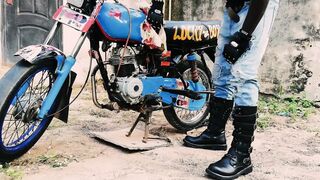 Sexy Petite Biker Vera Seduces Bollocks BBC to Fuck on Motorcycle Tour