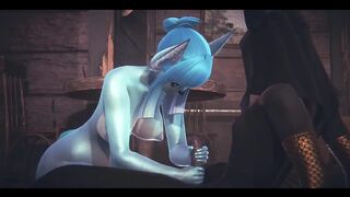Furry Hentai Pokemon - Glaceon Hardsex with Anubis the Dog - Japanese Asian Manga Anime Film Game Porn