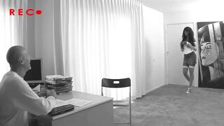 Beautiful black panther with big natural tits gets banged hard with an old man's cock