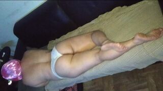 Stretching the pussy with fingers for the entrance of the big dick