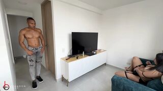 Colombian model broadcasts live sex with a BBC cock - Brandon Cruz & Emily Fox.