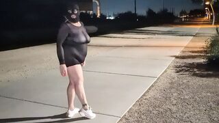 Thick BBW wife strips in public park and role play with hus! BadBlondieMonroe