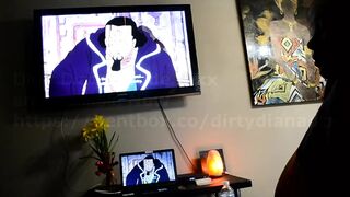 Thick black girl cant hold her moans as she gets hit from behind