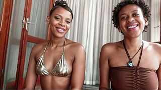 Bubble Butt Black Sluts Team Up To Ride BWC In Hot Interracial Threesome