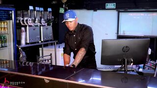 Bartender Has Risky Sex at Work with a Horny Girl