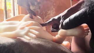 Full length white big ass Vs big black dick back again