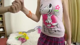 Teen student girl fucked bareback by big cock and mouth cum for deepthroat 3