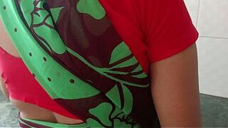 Beautiful Desi Bhabhi's first time sex with brother-in-law in the kitchen, viral Hindi video