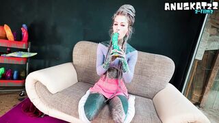 Inked Hippie's Solo Dildo Ass play and ANAL Fuck Big Cock
