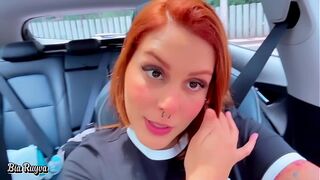 Hot blowjob in the car until I get a lot of milk