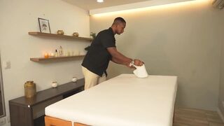 Colombian Big-bottomed Woman Fucked Hard by a Huge Black Cock After an Oil Massage - Boris Jackson