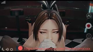 3D Animation Bunny Girl deepthroat BBC Overwatch