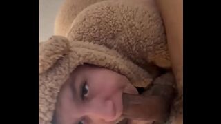 White girl is deepthroat god