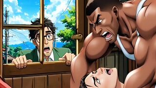 The story of the Cuckold. Sweet Wife Cheated On With Big Black Cock. Hentai. Cartoon