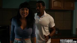 Big boobs curvy MILF performs exorcism by fucking her BBC husband