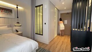 Horny Milf Nina Dolci Busted the Bellboy Slow Stroking