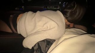 student gives amazing blowjob in car in parking lot