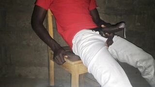 Powerful big black cock explodes with cum