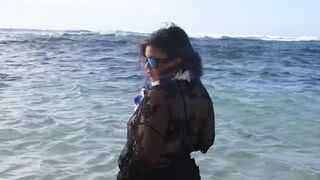 BTS from my OF photo shoot at the nude beach in public.