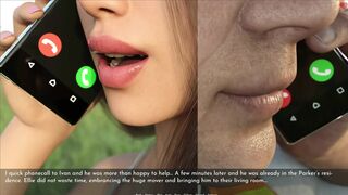 A Wife and Stepmother Real Fucking Betrayed by Her Boyfriend Ellie Gave Herself to a Lucky Mover