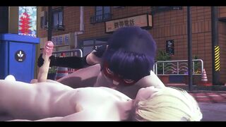 Miraculous Lady Bug - Lady Bug Handjob and Blowjob to Catnoir in the Street - Japanese Asian Manga Anime Game Porn