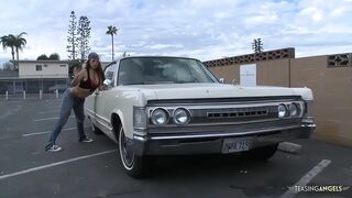 Car mechanic makes out with Bridgette B before fucking her hard