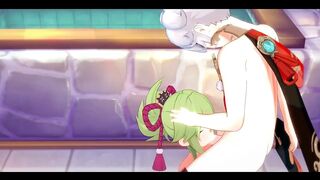 Genshin Impact Hentai - Kazuha X Kuki Shinobu Blowjob and Fucked with Creampie - Japanese Asian Manga Anime Game Porn