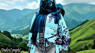 A Muslim wife wearing a hijab cheats while her husband is on holiday in Bali with his girlfriend, and swallows his sperm. Real life cheating wife