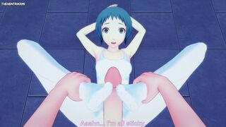 Fuuka from Persona 3 Gives You A Footjob Hentai POV