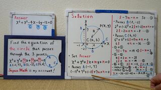 Find the equation of the circle that passes through the 3 points.[JapanMath](Big Natural Tits)
