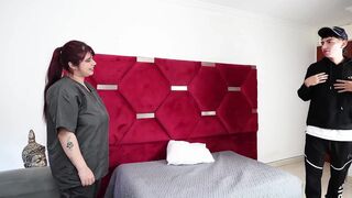 The Busty Masseuse Sucks My Cock in the Middle of a Session and Ends up Bathed with My Milk in Her Tits