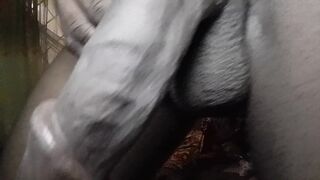 9 inches African big black cock masturbating