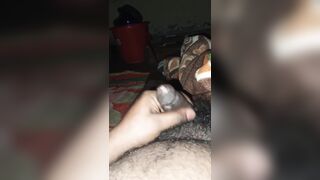 I'm using my hand to get the cum out of my dick