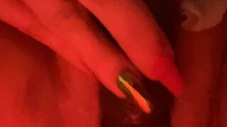 Thick wet pussy MILF rubbing big clit with BBC DILDO CLOSE UP