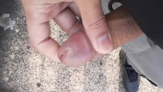 Cumming on an train station