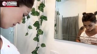 I, Agatha Mama on a Visit From My Friend BBC in the Middle of the Fuck, I Took off the Condom! and He Cums Inside Her Pussy