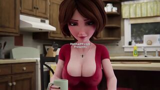 Cass's Morning Ritual: Coffee, Cereal, and Cock Under the Table